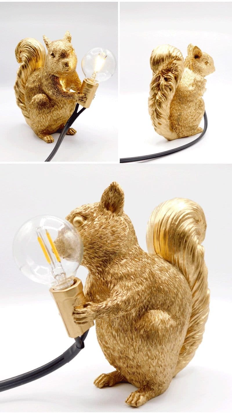 image-New Creative Decorative Lamps Ins Animal Squirrel Lamp