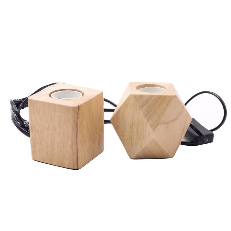 image-Retro Lamp Holder Hanging Wire Wood Lamp Holder Wood Table Lamp