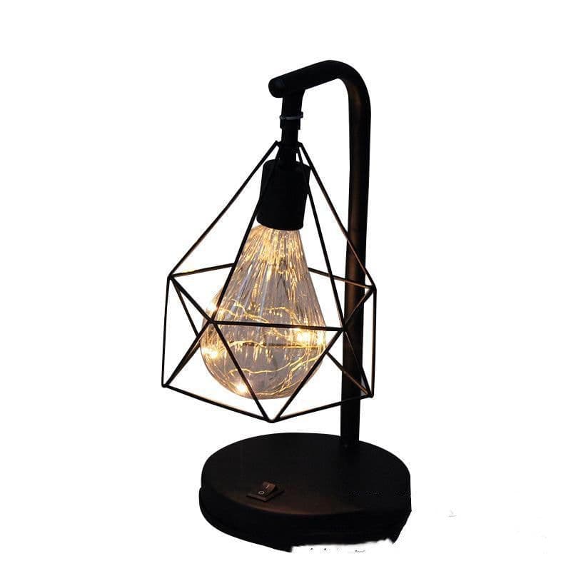 image-Wrought Iron Led Night Light, LED Table Lamp, Charging Personality Table Lamp