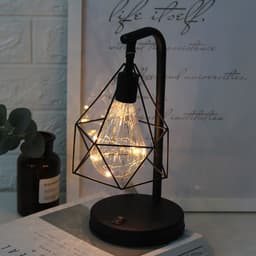 image-Wrought Iron Led Night Light, LED Table Lamp, Charging Personality Table Lamp