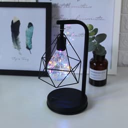 image-Wrought Iron Led Night Light, LED Table Lamp, Charging Personality Table Lamp
