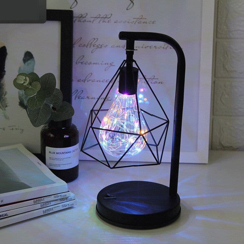 image-Wrought Iron Led Night Light, LED Table Lamp, Charging Personality Table Lamp