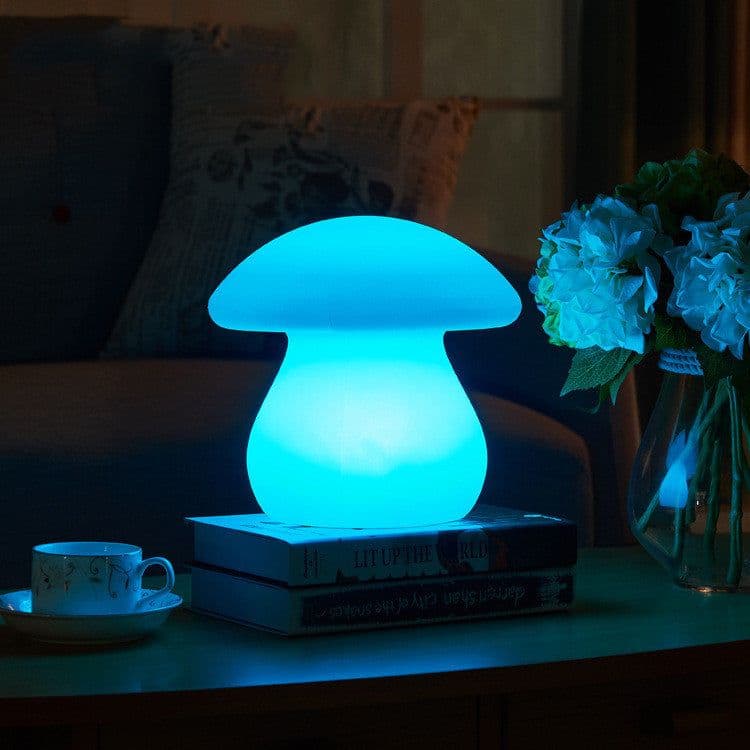image-LED Night Light Remote Control Rechargeable Desk Lamp Waterproof Mushroom Lamp