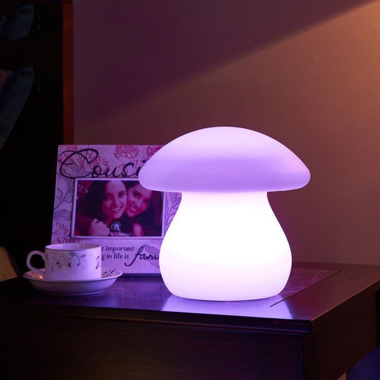 image-LED Night Light Remote Control Rechargeable Desk Lamp Waterproof Mushroom Lamp