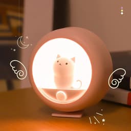 image-Creative Body Induction Cat Night Light Pet Bedroom Atmosphere Lamp Cabinet Light Wall Lamp Human Body Motion Sensor Bedroom Lamps