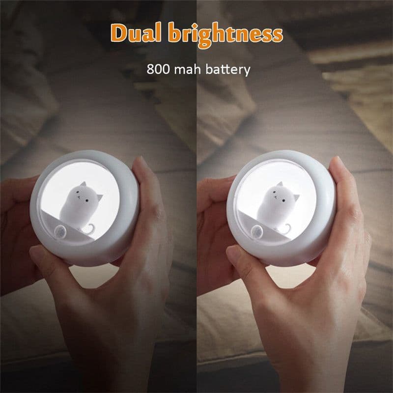 image-Creative Body Induction Cat Night Light Pet Bedroom Atmosphere Lamp Cabinet Light Wall Lamp Human Body Motion Sensor Bedroom Lamps