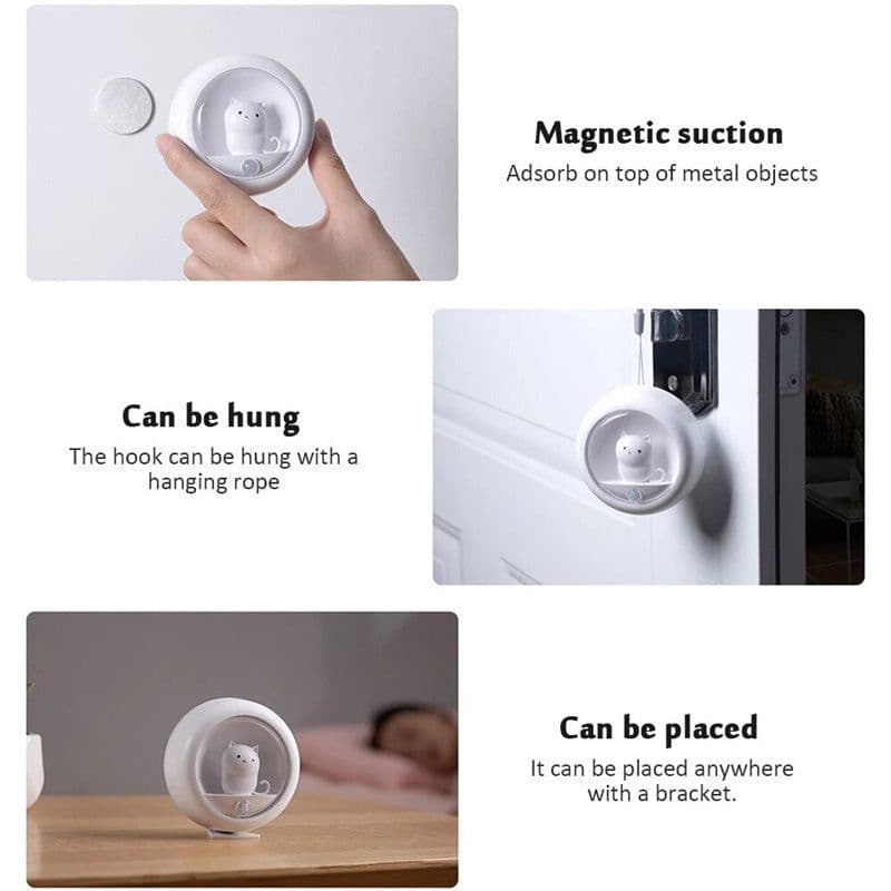 image-Creative Body Induction Cat Night Light Pet Bedroom Atmosphere Lamp Cabinet Light Wall Lamp Human Body Motion Sensor Bedroom Lamps