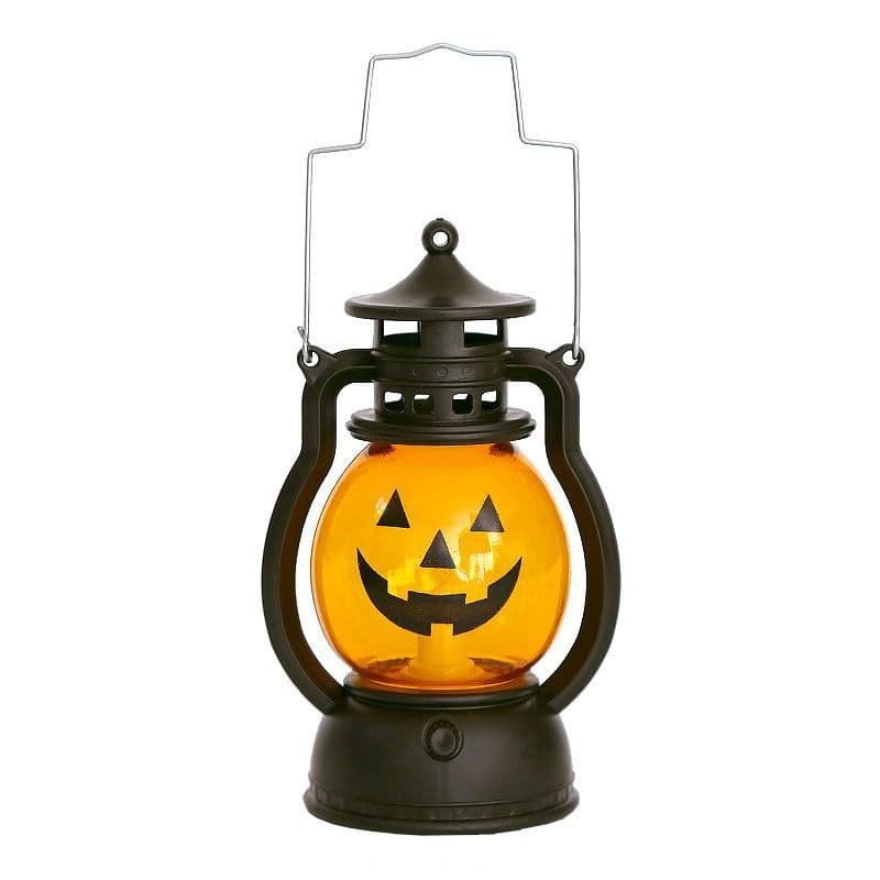 image-Halloween Oil Lamp Portable Pumpkin Lantern Skull Decoration