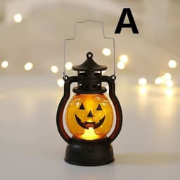image-Halloween Oil Lamp Portable Pumpkin Lantern Skull Decoration
