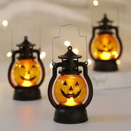image-Halloween Oil Lamp Portable Pumpkin Lantern Skull Decoration