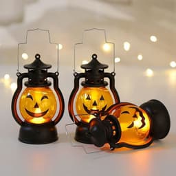 image-Halloween Oil Lamp Portable Pumpkin Lantern Skull Decoration