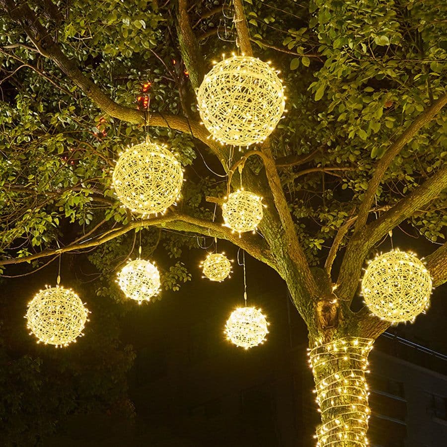 image-Led Sepak Takraw Lamp Hanging Tree Lamp Ball Lamp Landscape Lighting Project Street Tree Decorative Lantern String