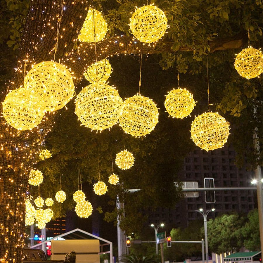 image-Led Sepak Takraw Lamp Hanging Tree Lamp Ball Lamp Landscape Lighting Project Street Tree Decorative Lantern String