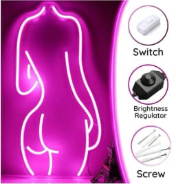 image-Beautiful Woman Naked Lady Neon Light Custom Art Wall Decoration