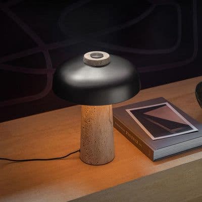 image-Living Room Study Marble Glass Table Lamp