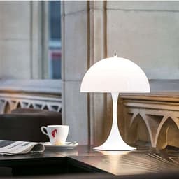 image-Living Room Desk Study White Mushroom Lamp