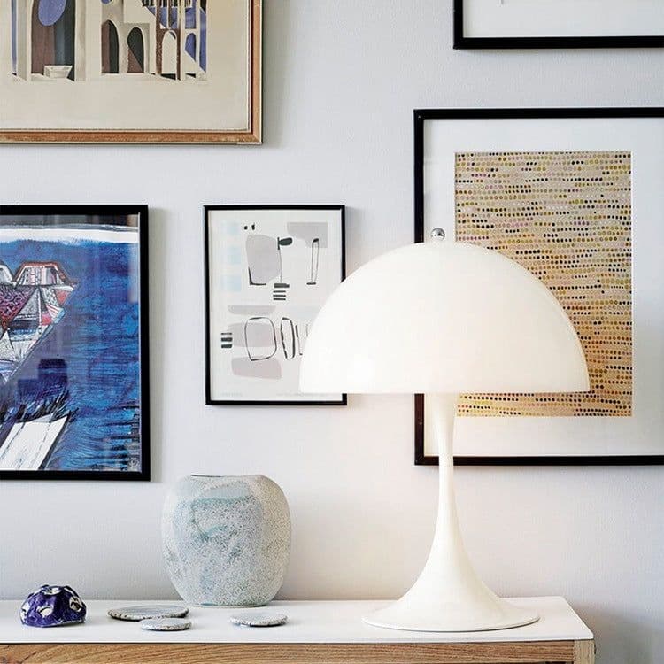 image-Living Room Desk Study White Mushroom Lamp