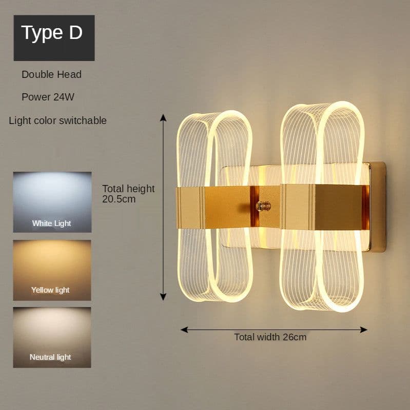 image-Golden Nordic Style Wall Lamp Lighting Fixture
