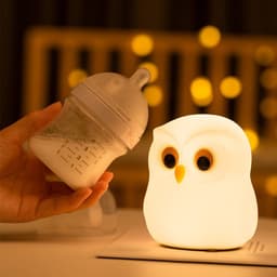 image-Owl Night Light Induction Bedroom Bedside Lamp