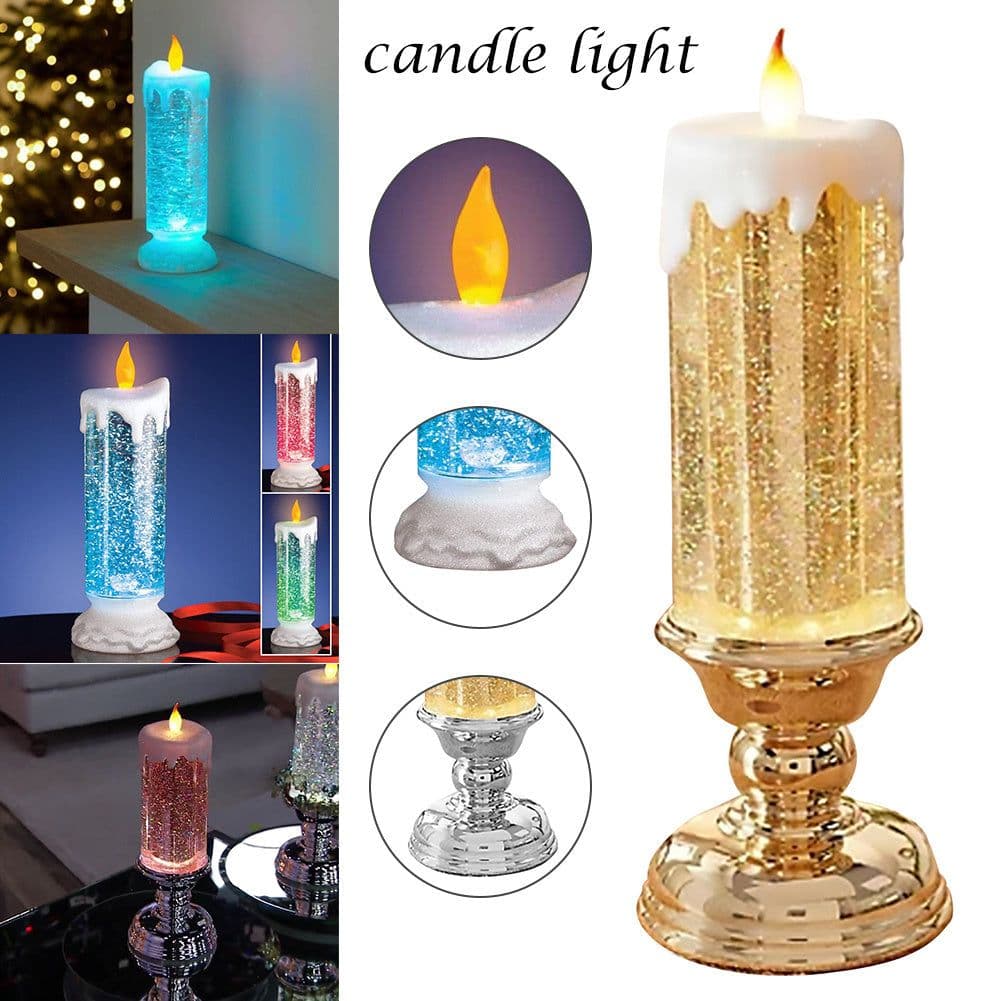 image-Rechargeable Color Electronic LED Waterproof Candle With Glitter Color Changing LED Candle Home Decor