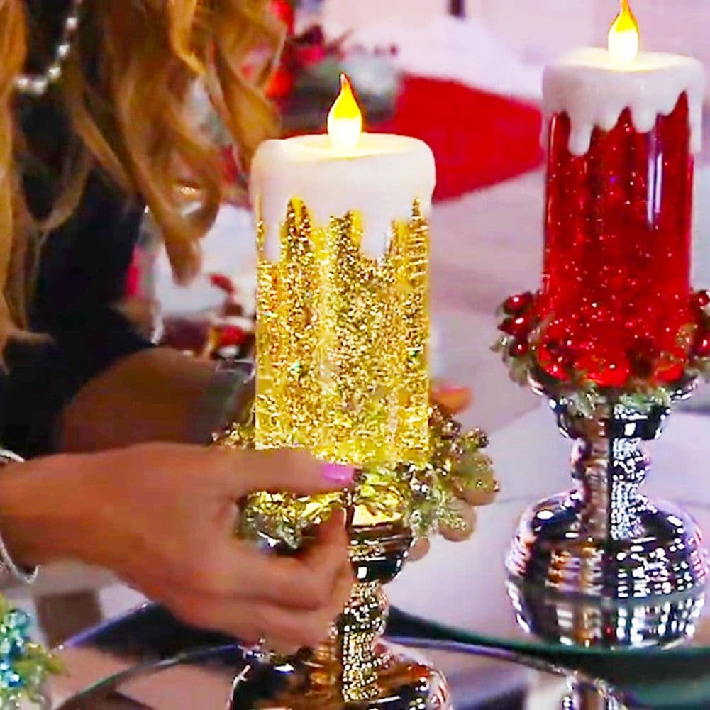 image-Rechargeable Color Electronic LED Waterproof Candle With Glitter Color Changing LED Candle Home Decor