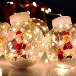 image-10PCS LED Christmas Curtain Lamp Fairy Snowman Wishing Ball Lamp String Christmas Window Decoration Christmas Light Room
