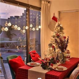 image-10PCS LED Christmas Curtain Lamp Fairy Snowman Wishing Ball Lamp String Christmas Window Decoration Christmas Light Room