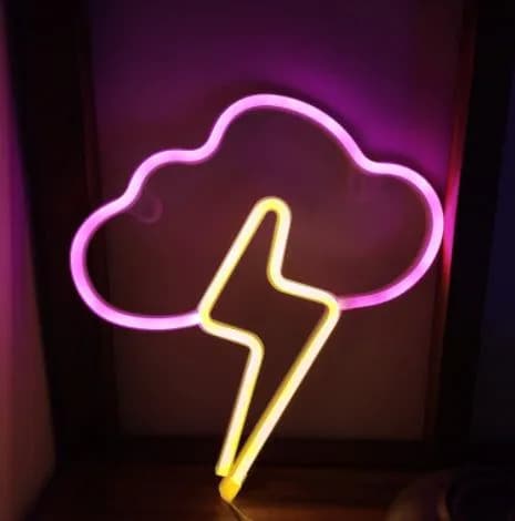 image-New Style Led Cloud Lightning Neon Light USB Battery Modeling Lamp Interior Decoration