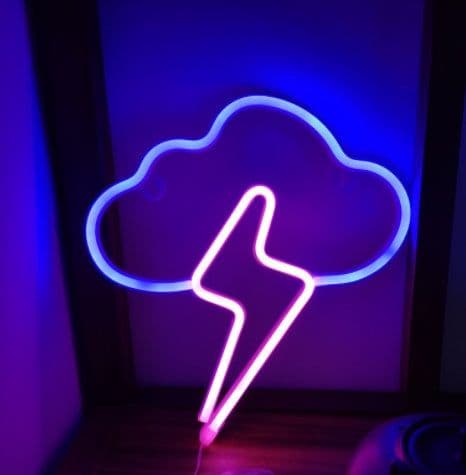 image-New Style Led Cloud Lightning Neon Light USB Battery Modeling Lamp Interior Decoration