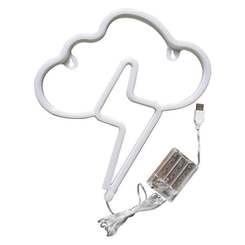 image-New Style Led Cloud Lightning Neon Light USB Battery Modeling Lamp Interior Decoration