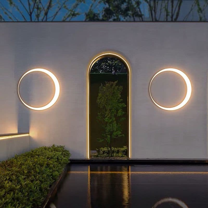 image-Outdoor Simple Round Wall Lamp Waterproof