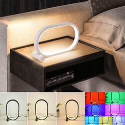 image-Usb Plug-In Lamp Oval Acrylic Lamp Touch Control Dimmable Modern Simple Creative Night Lamp Bedside Reading Lamp Desk Table Led