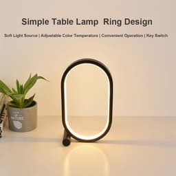image-Usb Plug-In Lamp Oval Acrylic Lamp Touch Control Dimmable Modern Simple Creative Night Lamp Bedside Reading Lamp Desk Table Led