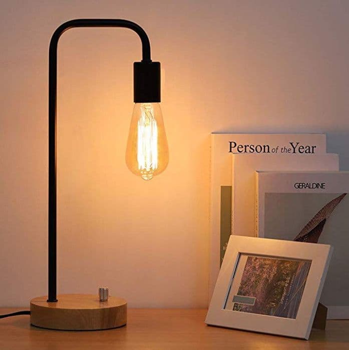 image-Creative Simple Modern Iron Table Lamp Warm And Romantic Solid Wood Dimmable