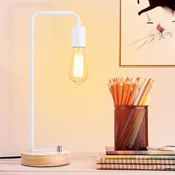 image-Creative Simple Modern Iron Table Lamp Warm And Romantic Solid Wood Dimmable