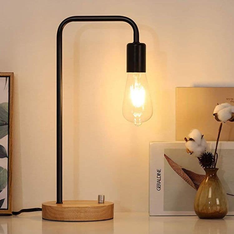 image-Creative Simple Modern Iron Table Lamp Warm And Romantic Solid Wood Dimmable