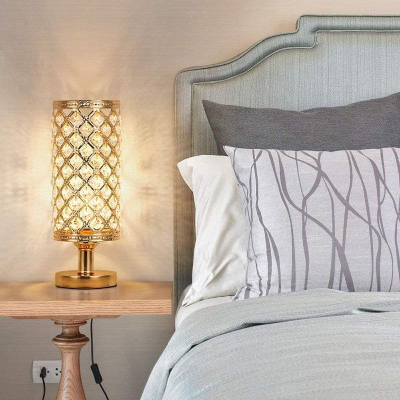 image-New Modern Crystal Table Lamp With Stylish Personality And Warm Bedside Decoration For Bedroom And Living Room