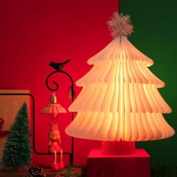 image-Hot Sale Christmas Tree Light Wooden Folding Led Colorful Table Lamp