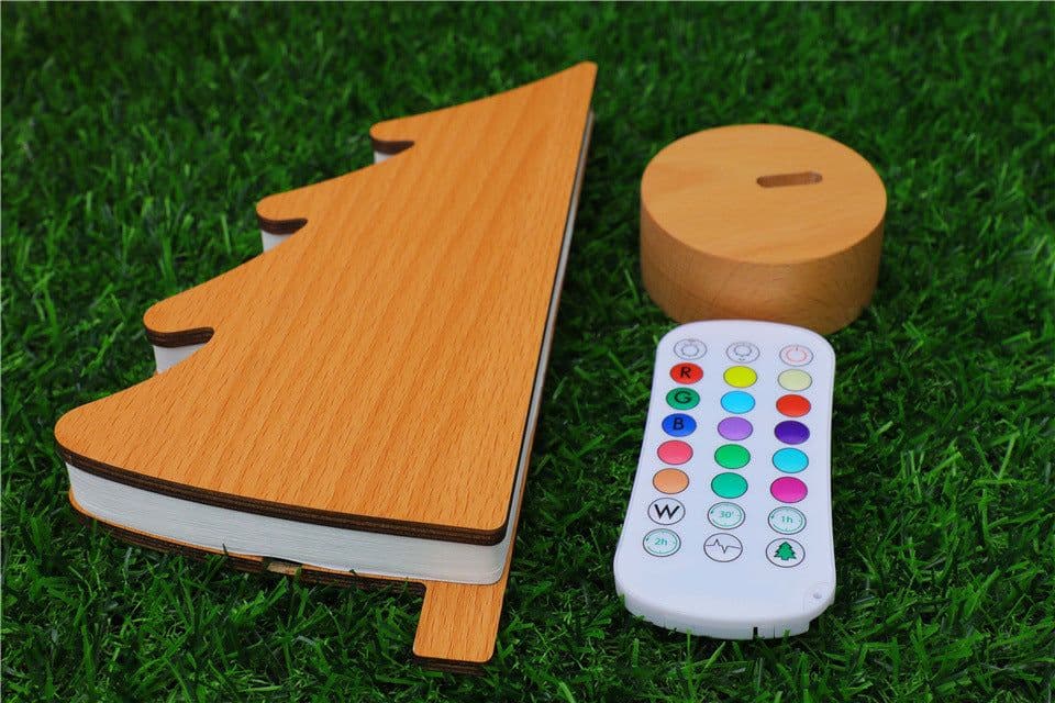 image-Hot Sale Christmas Tree Light Wooden Folding Led Colorful Table Lamp