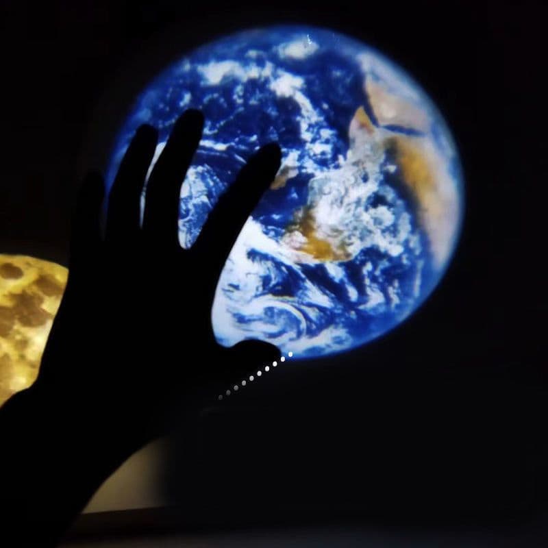image-2 In 1 Star Projector Earth And Moon Projection Lamp 360 Rotating Bracket USB Led Night Light For Bedroom Decoration