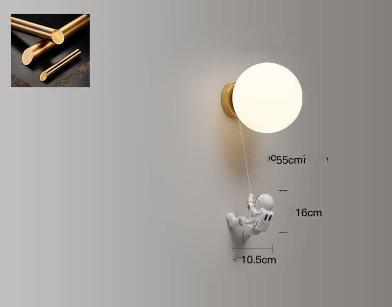 image-Space Astronaut Children's Room Bedside Cartoon Background Wall Bedroom Wall Lamp