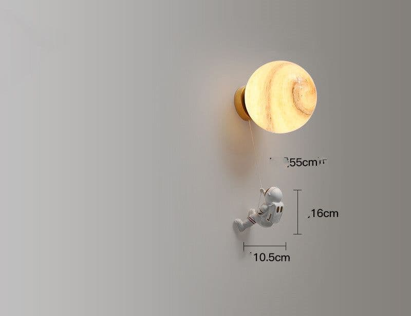 image-Space Astronaut Children's Room Bedside Cartoon Background Wall Bedroom Wall Lamp