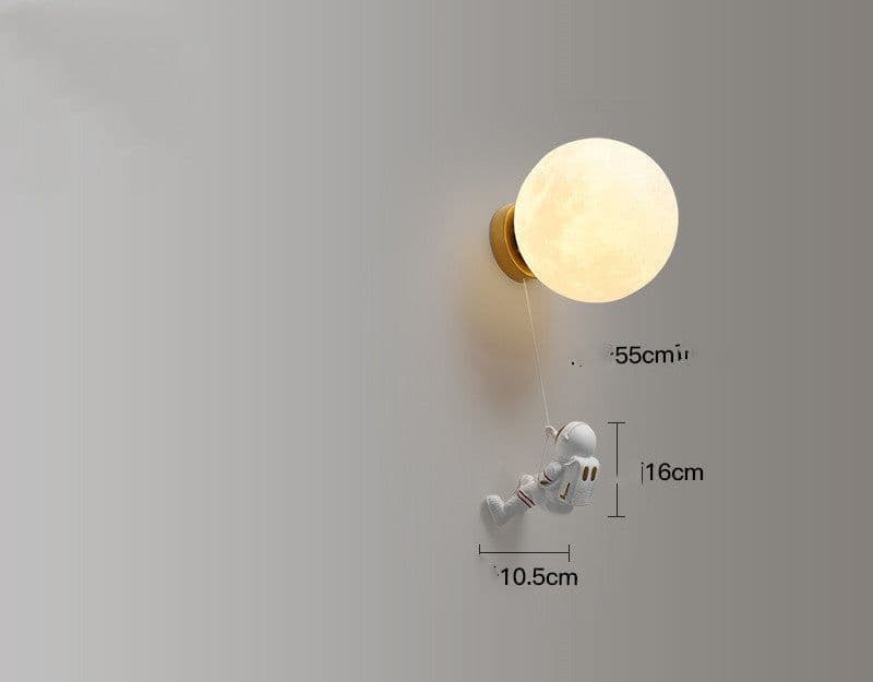 image-Space Astronaut Children's Room Bedside Cartoon Background Wall Bedroom Wall Lamp
