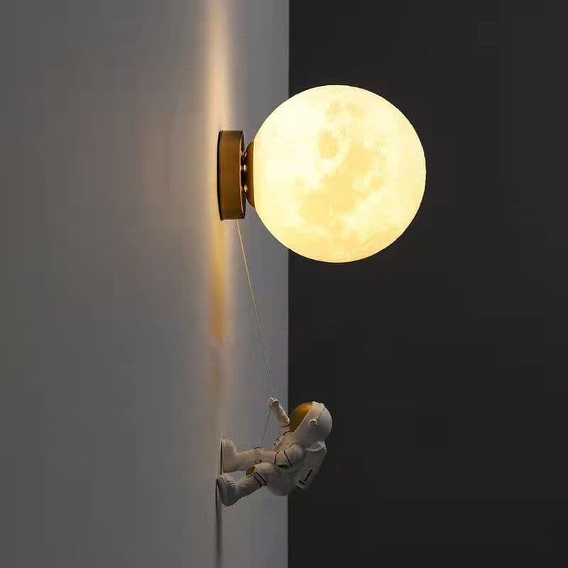 image-Space Astronaut Children's Room Bedside Cartoon Background Wall Bedroom Wall Lamp