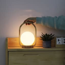 image-Dimmable Bedroom Bedside Glass Portable Table Lamp
