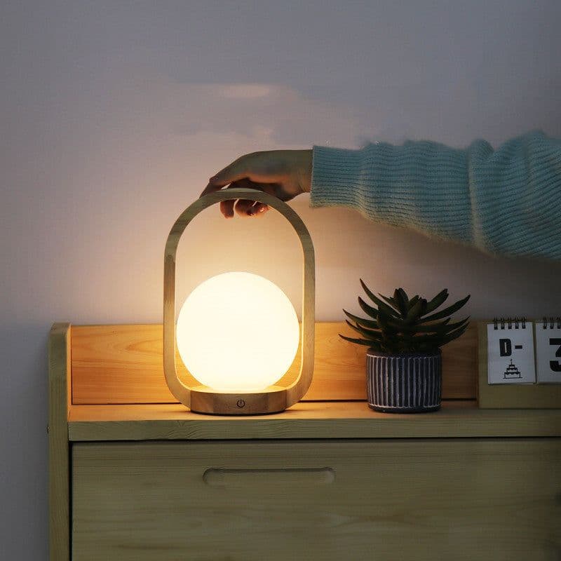 image-Dimmable Bedroom Bedside Glass Portable Table Lamp