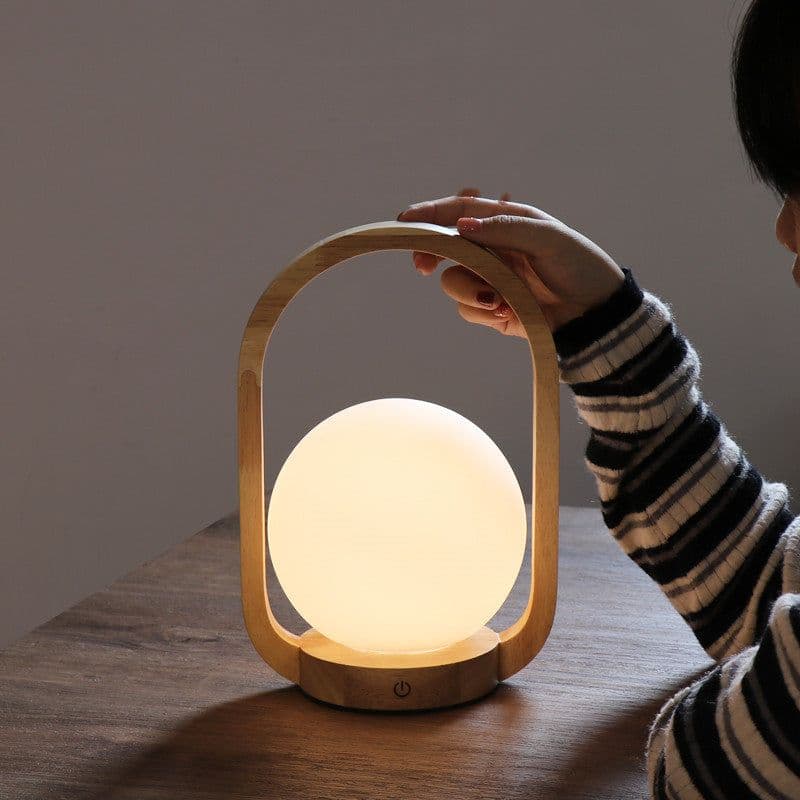 image-Dimmable Bedroom Bedside Glass Portable Table Lamp