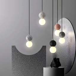 image-Nordic Ins Modern Cement Terrazzo Small Chandelier Restaurant Bar