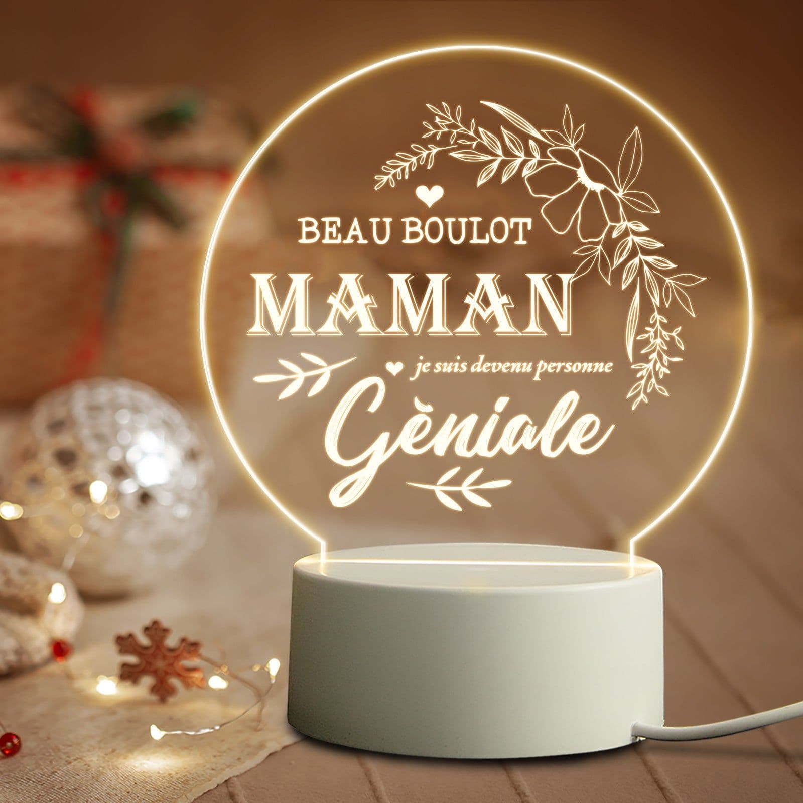 image-Suitable For Mommy Birthday LED Night Light Warm Bedside Decoration
