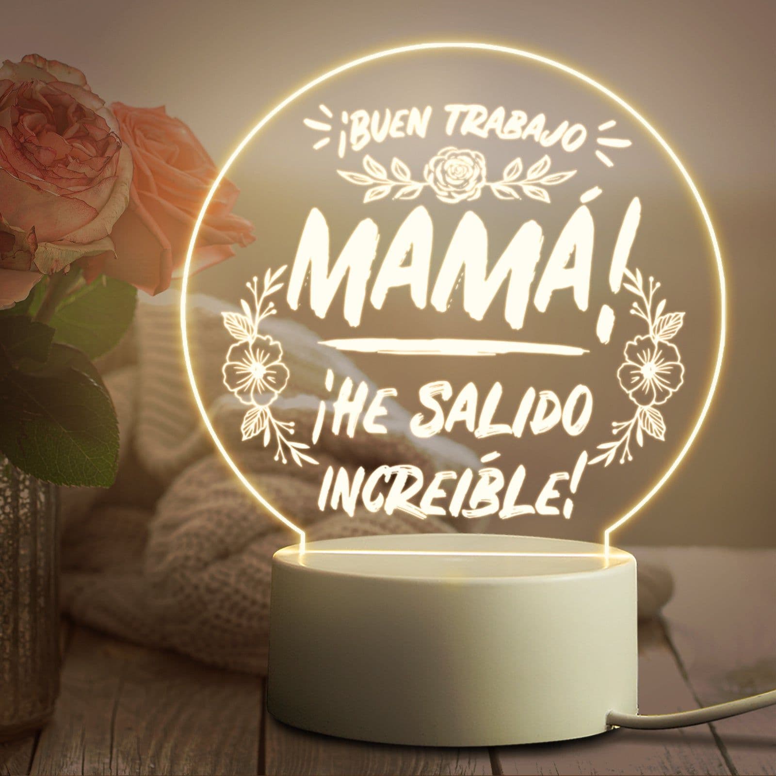 image-Suitable For Mommy Birthday LED Night Light Warm Bedside Decoration